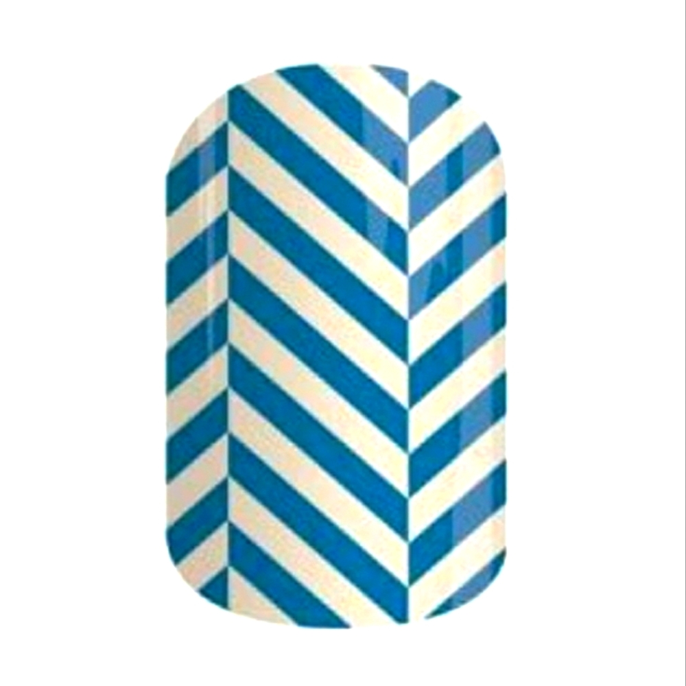 JAMBERRY NAIL WRAPS BLUE SLATED HERRINGBONE AND FUSCHIA PINK STRIPS.